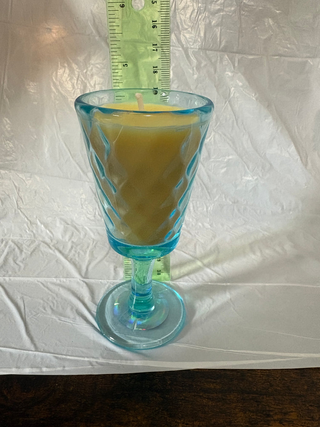 Honeysuckle & Gardenia Vintage Blue Glass Candle