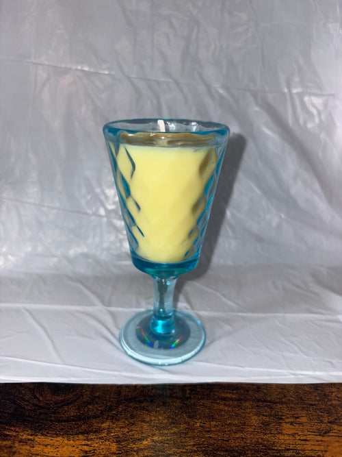 Honeysuckle & Gardenia Vintage Blue Glass Candle