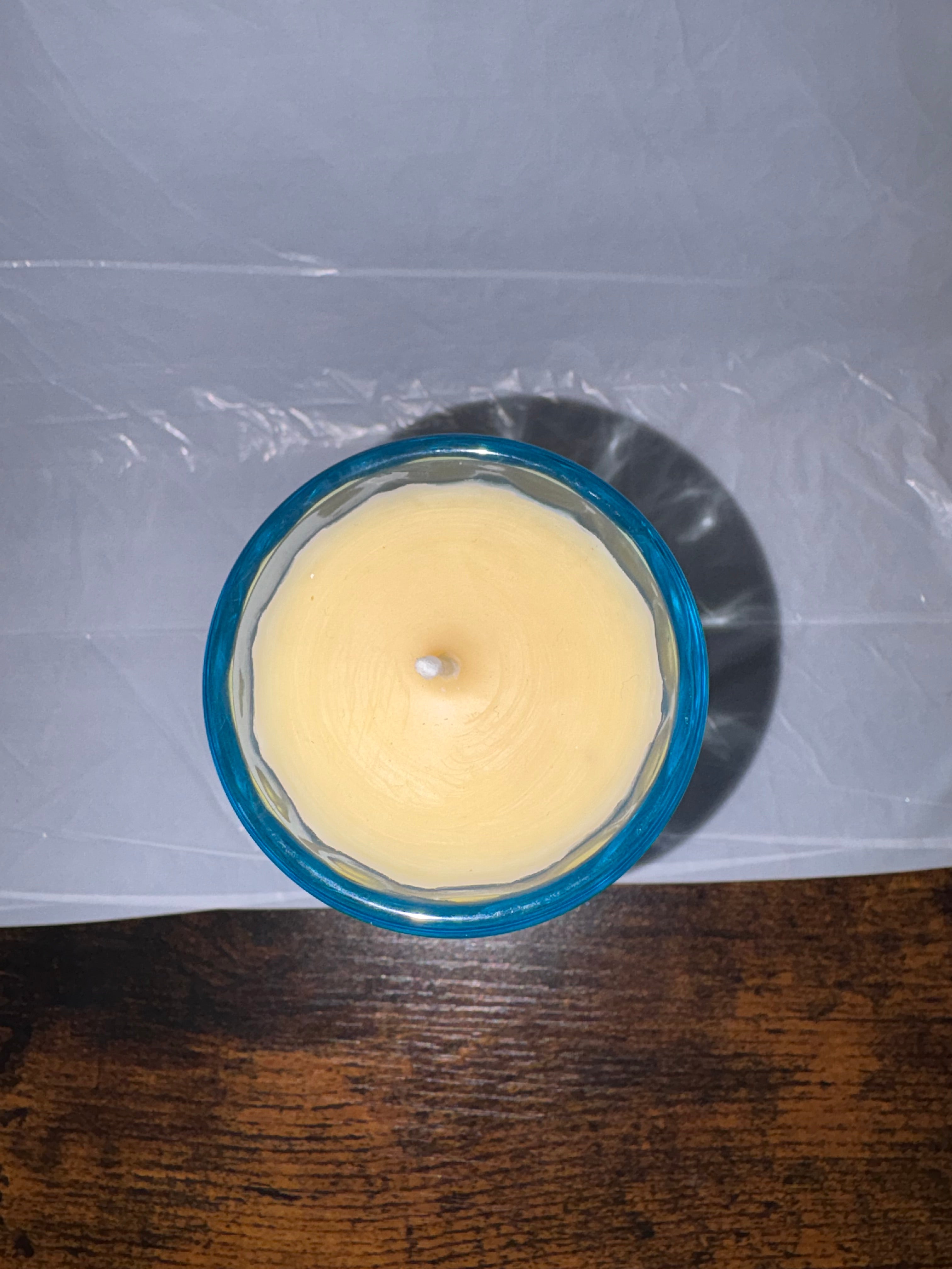 Honeysuckle & Gardenia Vintage Blue Glass Candle